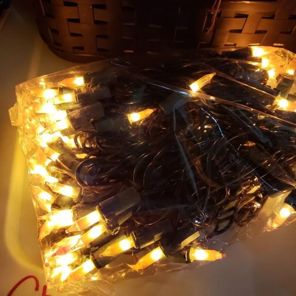 NEW Pearlized Gold Electric 110 Mini String Lights 40ft long